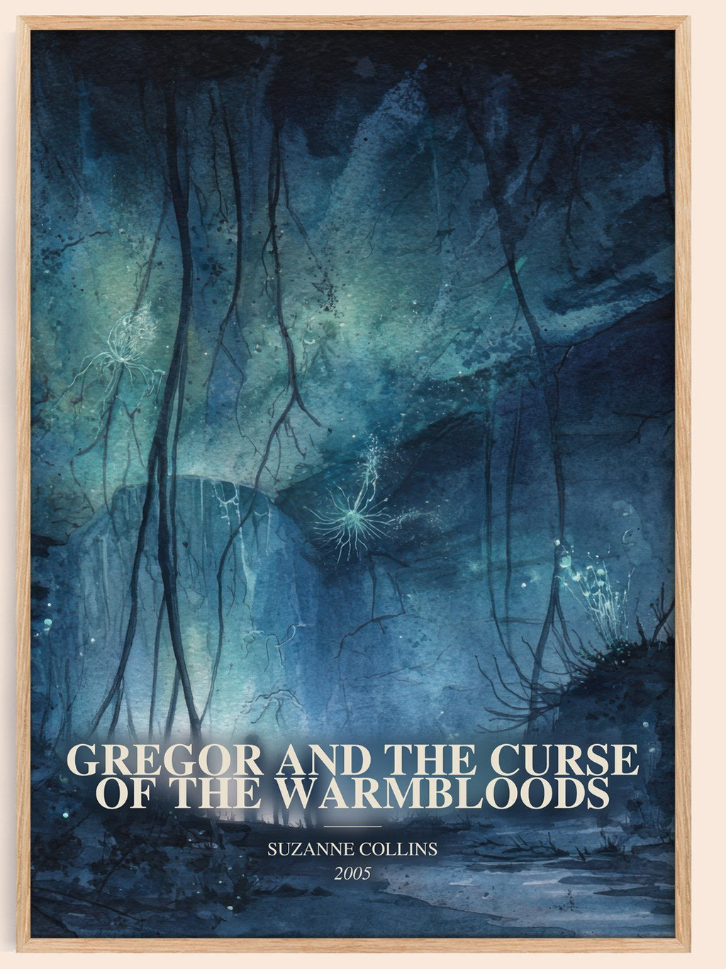 Gregor And The Curse Of The Warmbloods watercolour book poster by Suzanne Collins – framed literary art print