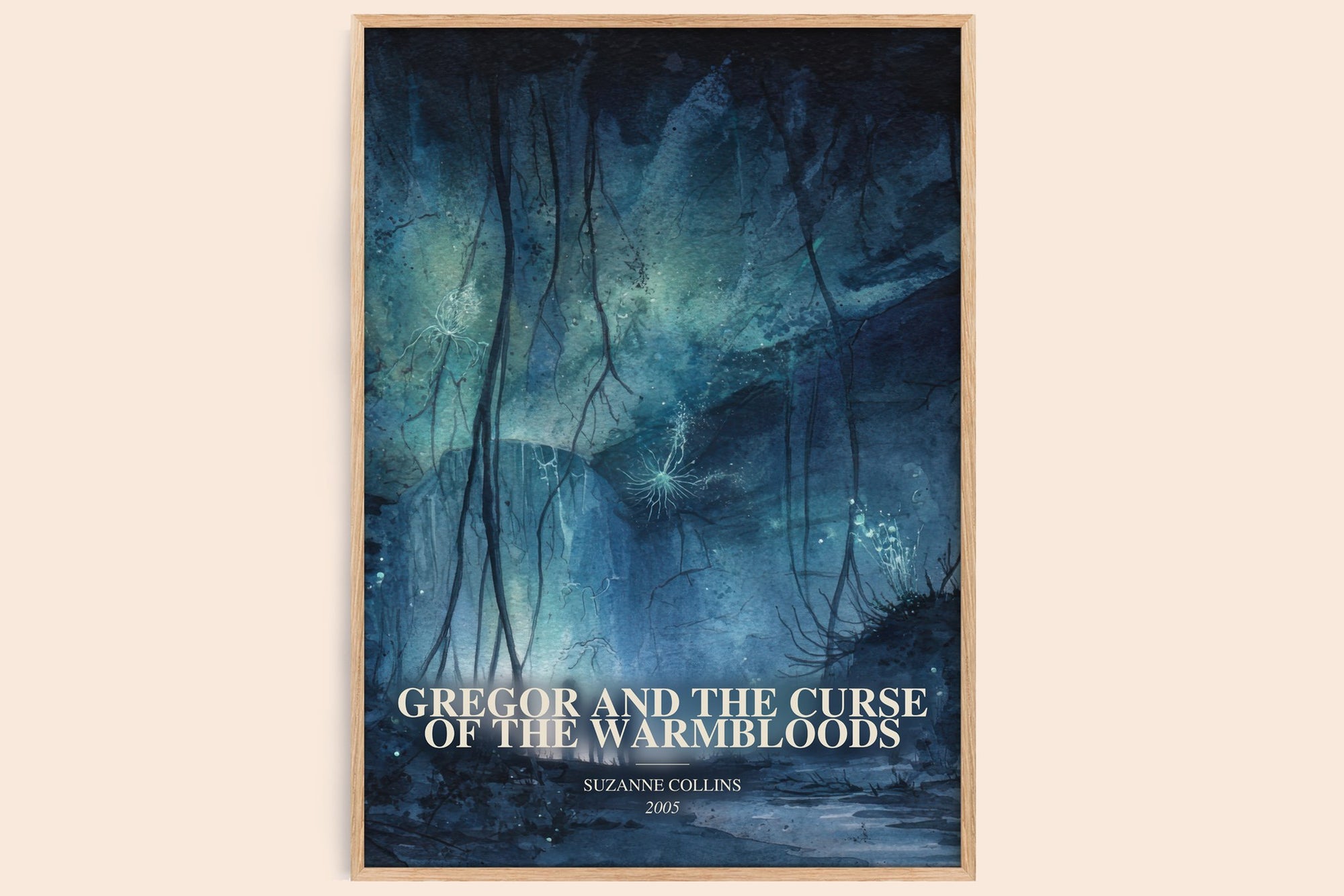 Gregor And The Curse Of The Warmbloods watercolour book poster by Suzanne Collins – framed literary art print
