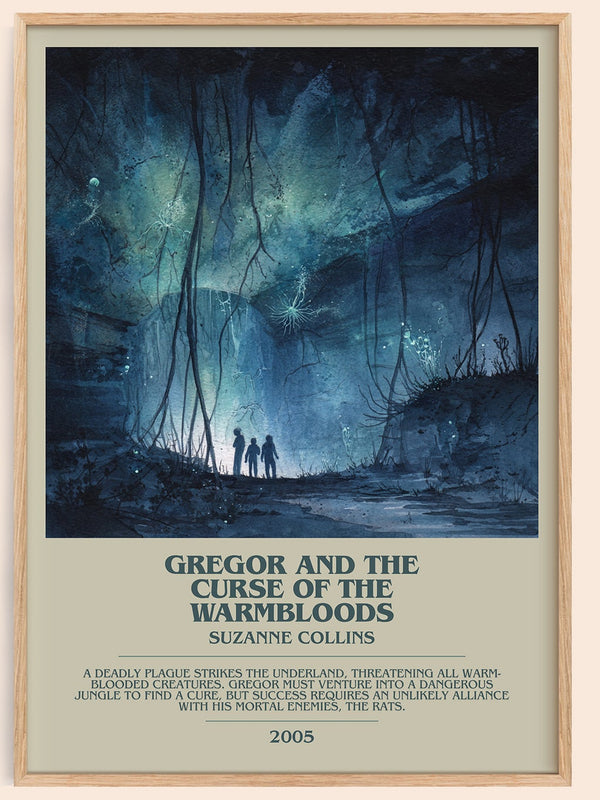 Gregor and the Curse of the Warmbloods bookish book poster by Suzanne Collins – framed literary art print