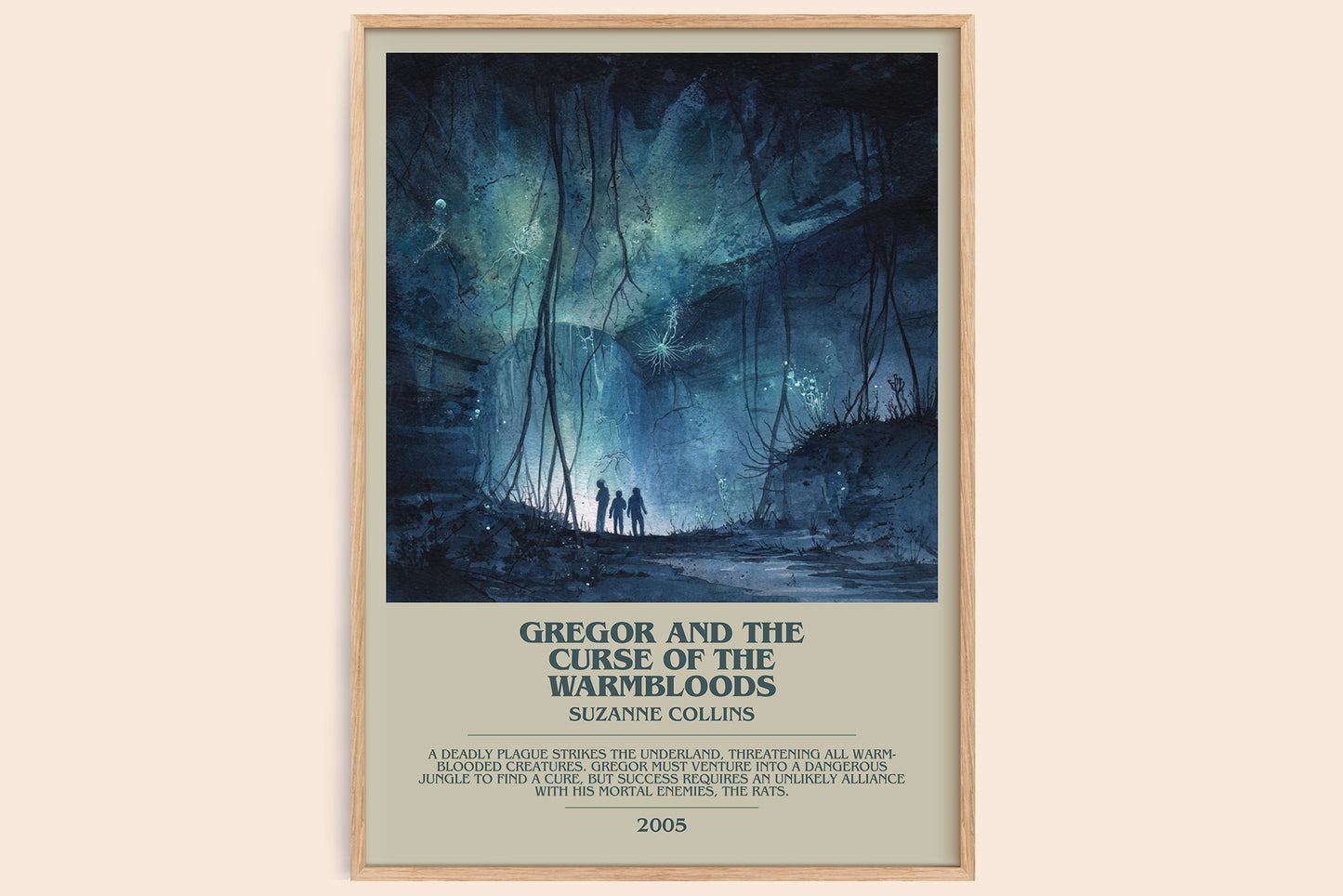 Gregor and the Curse of the Warmbloods bookish book poster by Suzanne Collins – framed literary art print