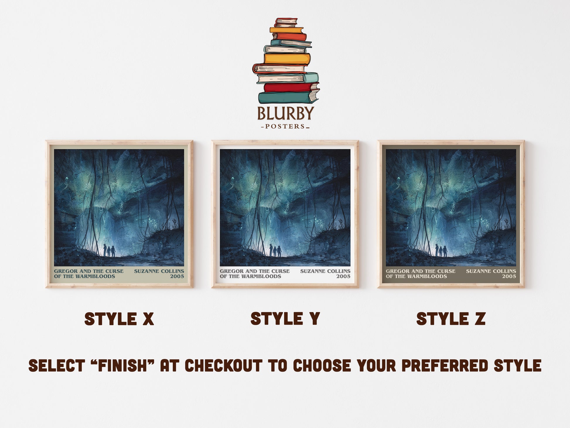 Gregor and the Curse of the Warmbloods literary art print colour and style options – Suzanne Collins book art