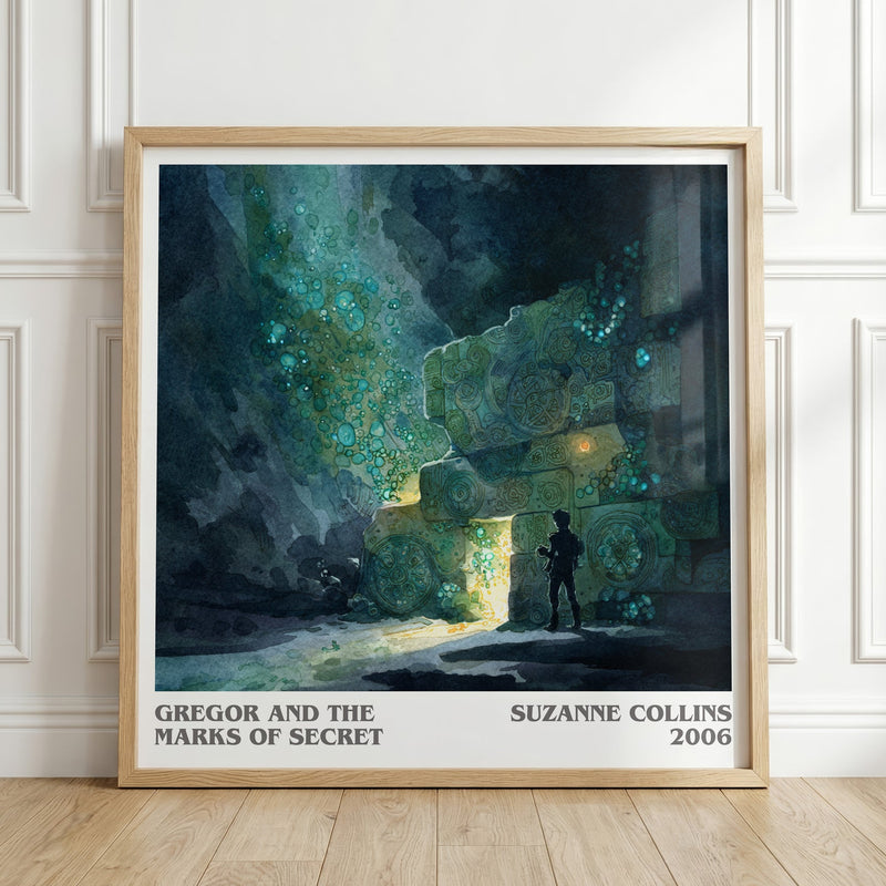 Gregor and the Marks of Secret literary print in frame leaning in hallway – fantasy wall art