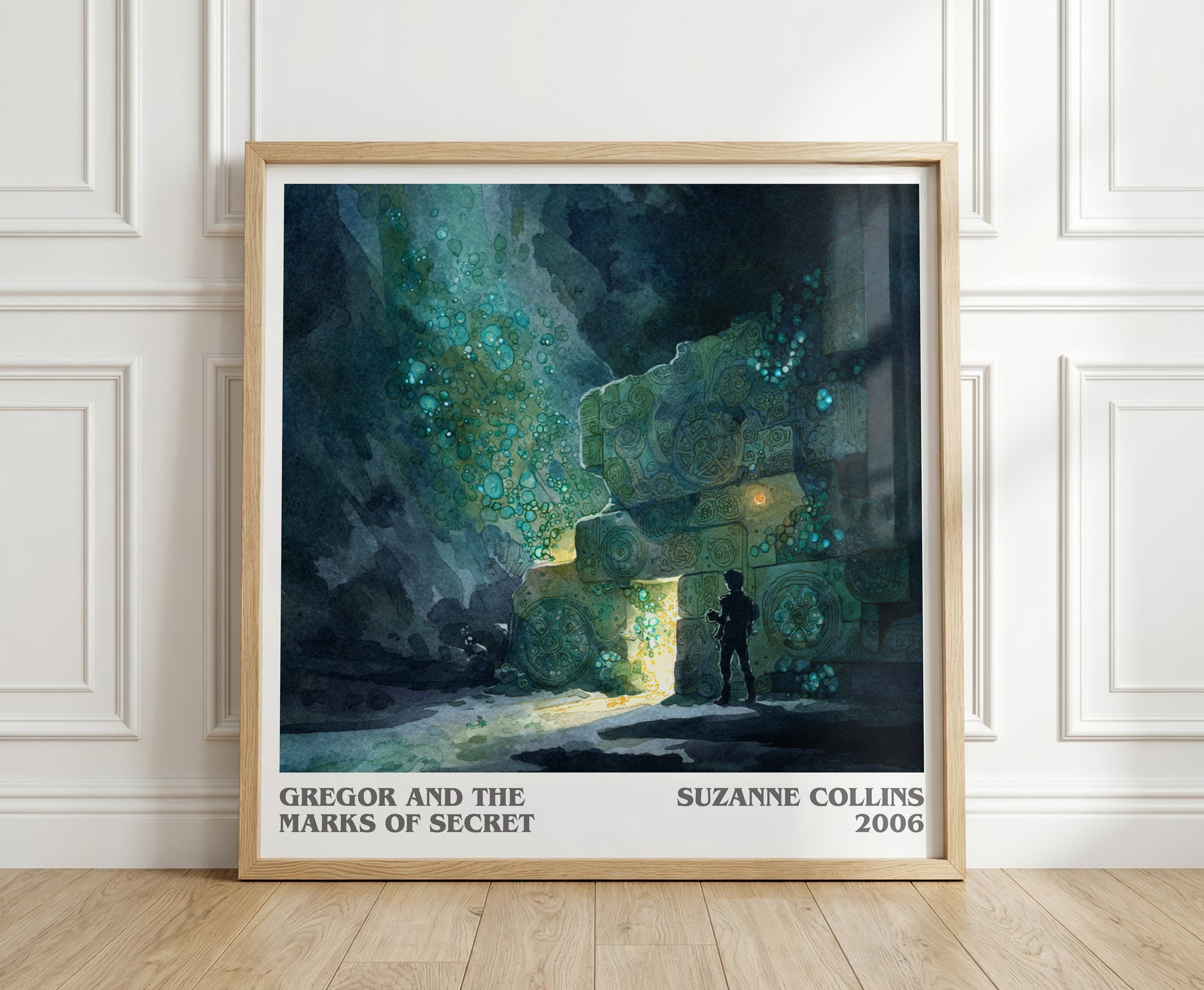 Gregor and the Marks of Secret literary print in frame leaning in hallway – fantasy wall art