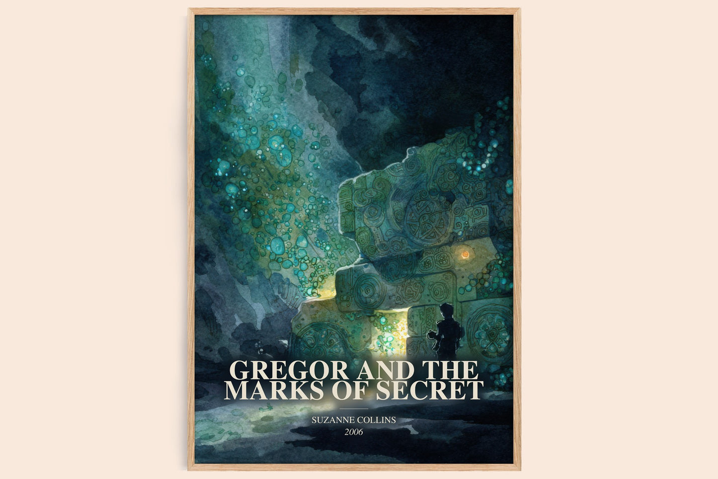 Gregor And The Marks Of Secret watercolour book poster by Suzanne Collins – framed literary art print