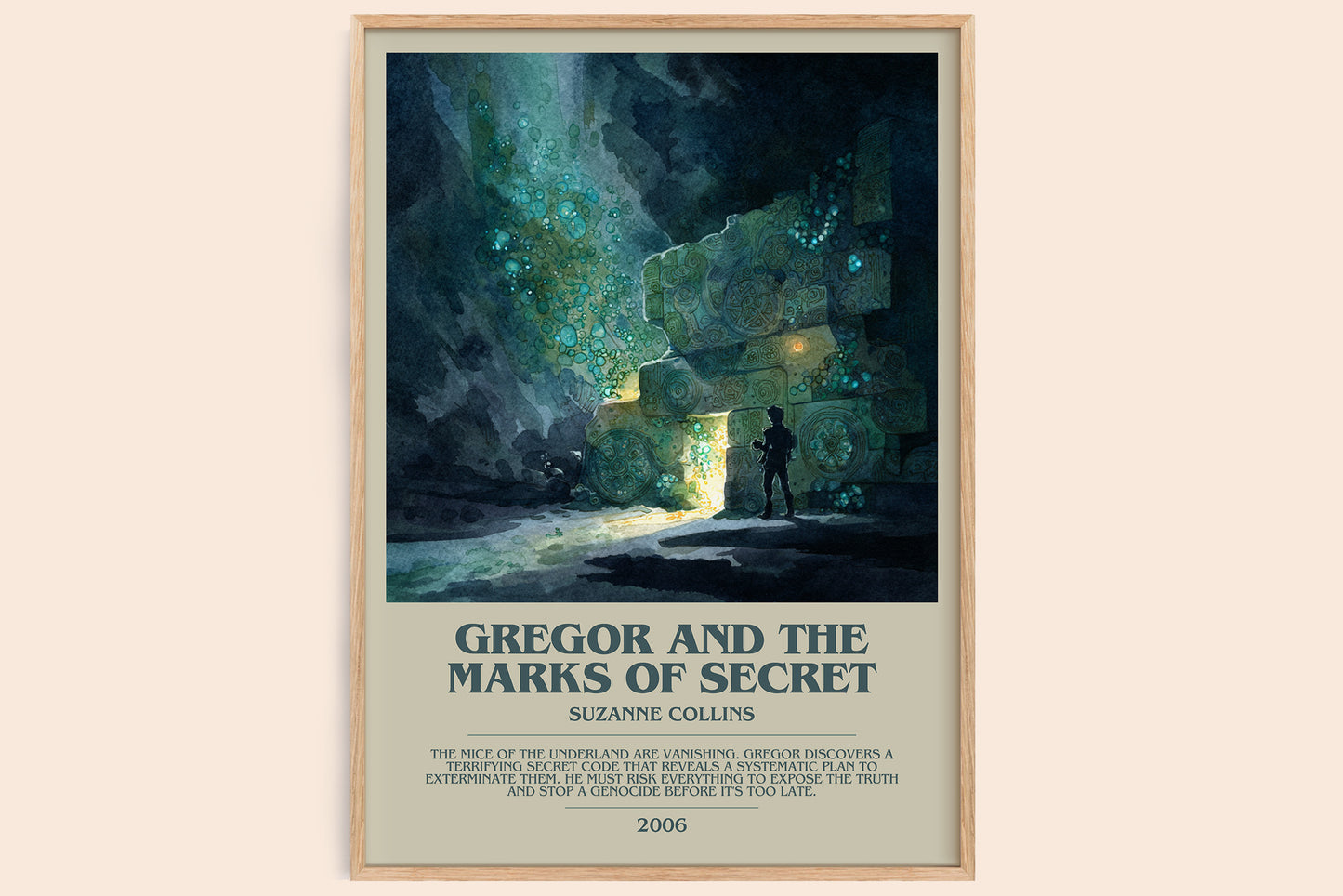 Gregor and the Marks of Secret bookish book poster by Suzanne Collins – framed literary art print