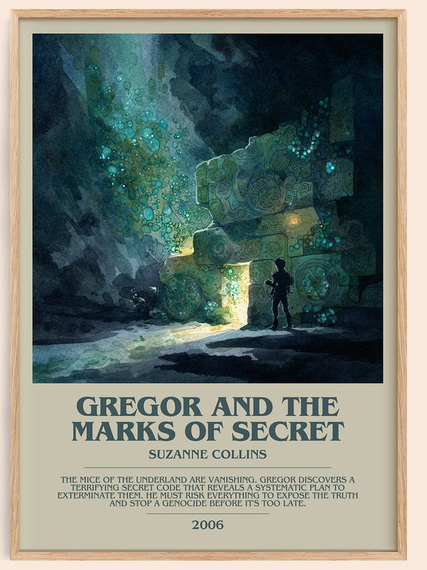 Gregor and the Marks of Secret bookish book poster by Suzanne Collins – framed literary art print