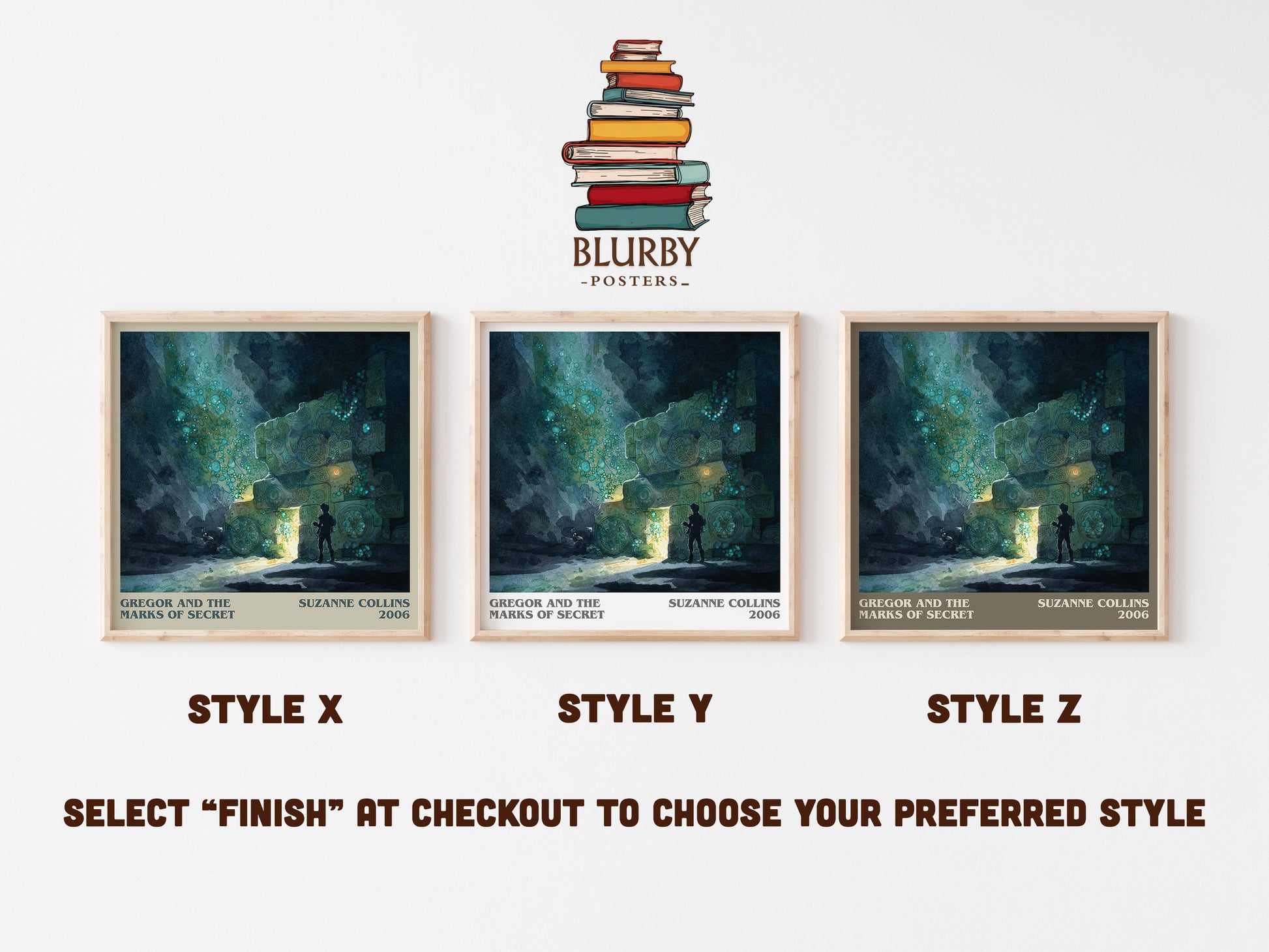 Gregor and the Marks of Secret literary art print colour and style options – Suzanne Collins book art