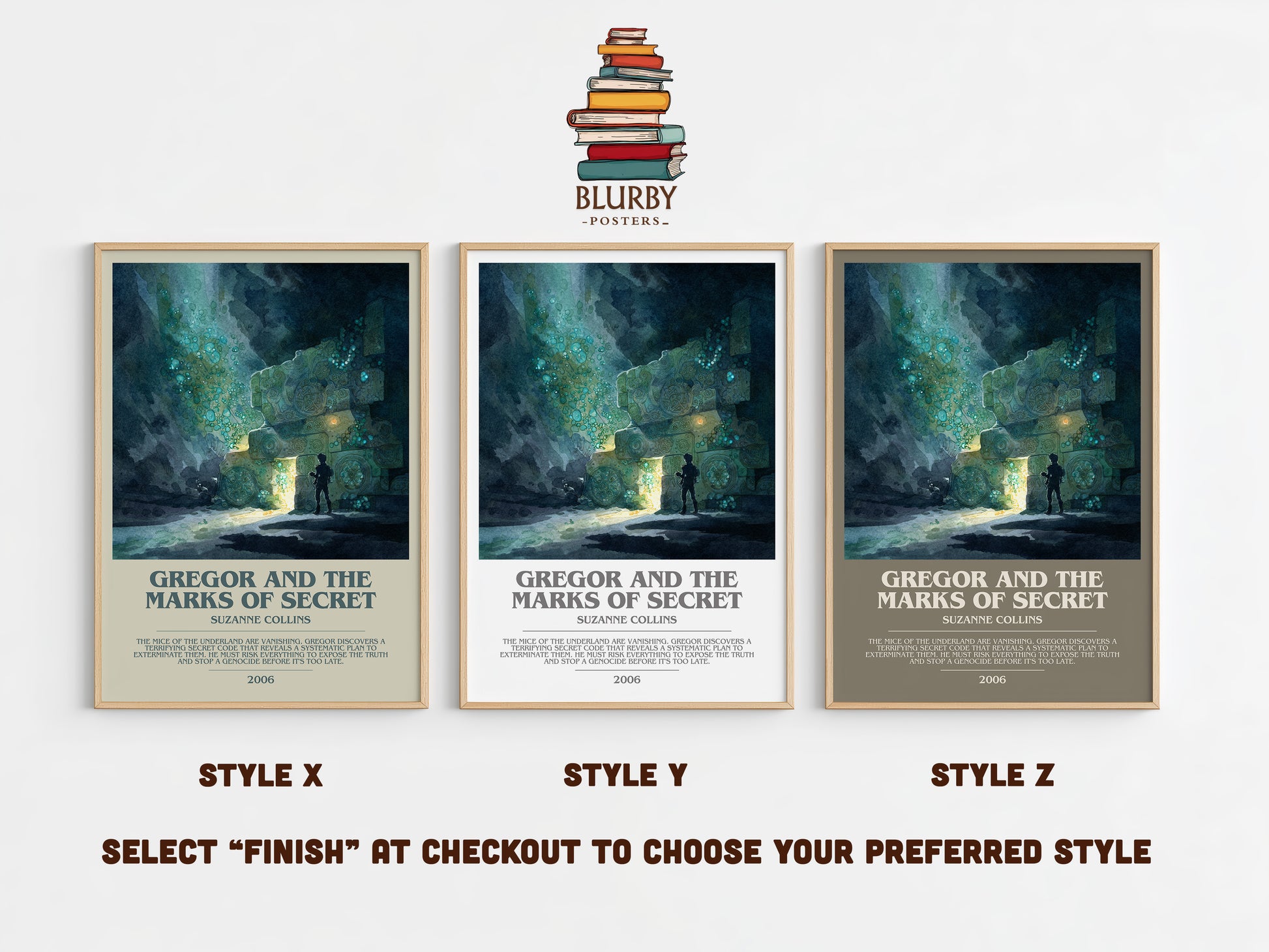 Gregor and the Marks of Secret bookish print in frame leaning in hallway – fantasy wall art