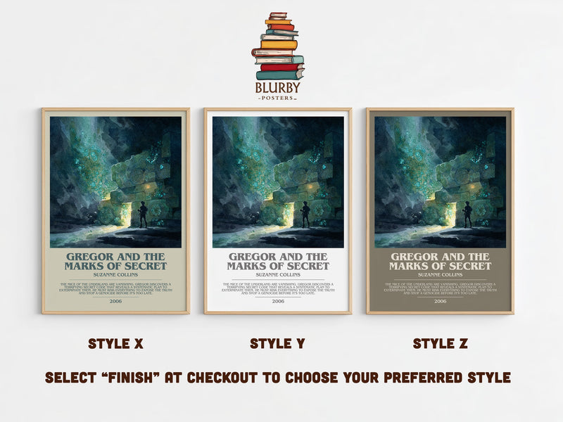 Gregor and the Marks of Secret bookish print in frame leaning in hallway – fantasy wall art