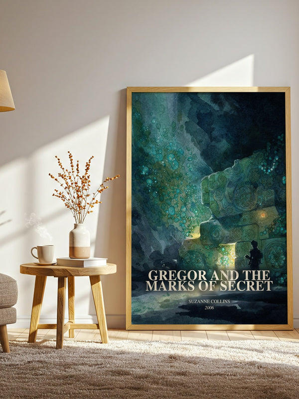 Gregor And The Marks Of Secret watercolour print in frame leaning in hallway – fantasy wall art