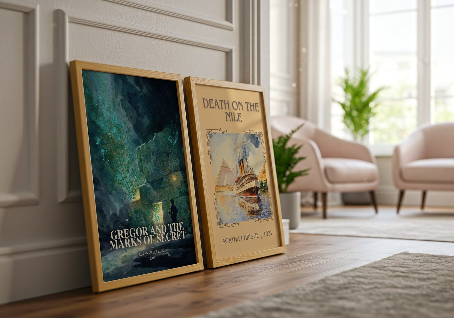 Gregor And The Marks Of Secret watercolour print framed by window – literary home decor