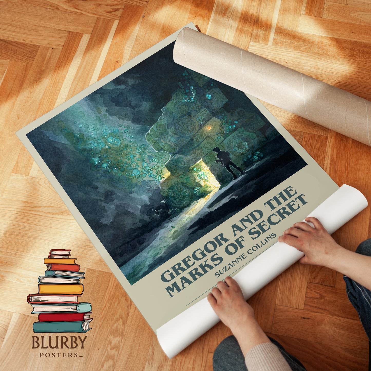 Gregor and the Marks of Secret bookish print on bookshelf – Suzanne Collins fan gift