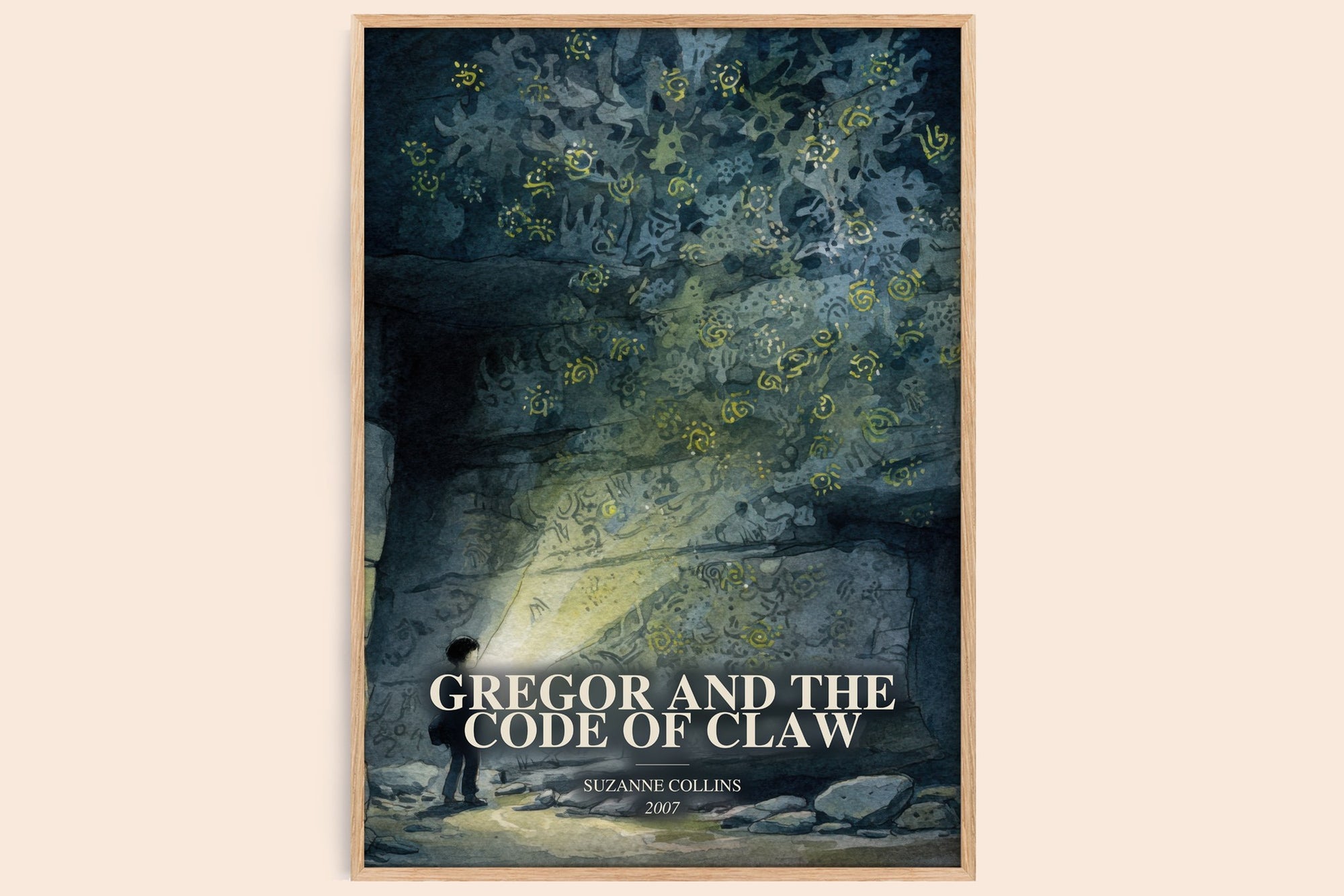Gregor And The Code Of Claw watercolour book poster by Suzanne Collins – framed literary art print