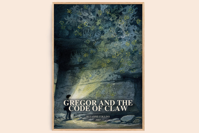Gregor And The Code Of Claw watercolour book poster by Suzanne Collins – framed literary art print