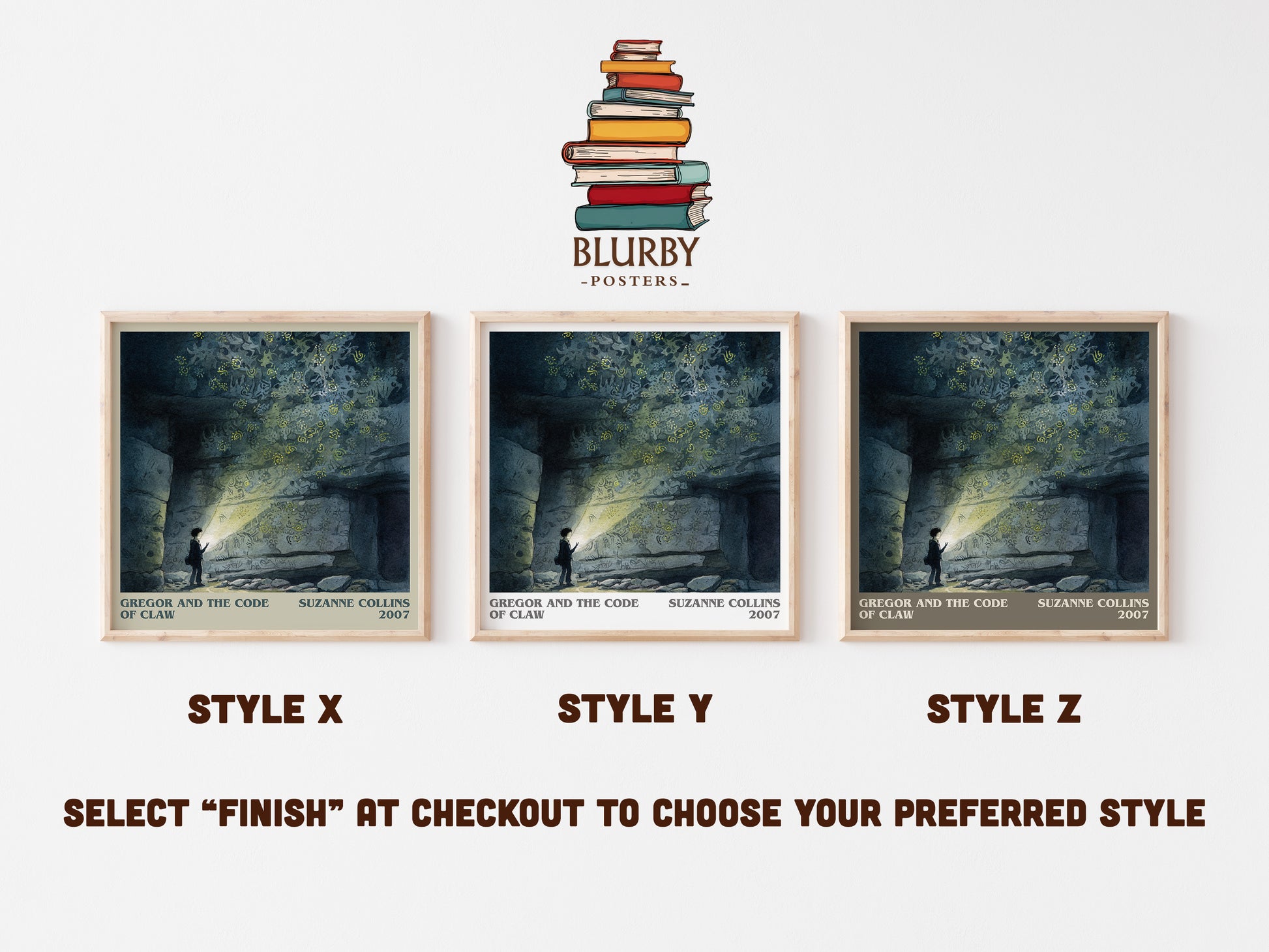 Gregor and the Code of Claw literary art print colour and style options – Suzanne Collins book art