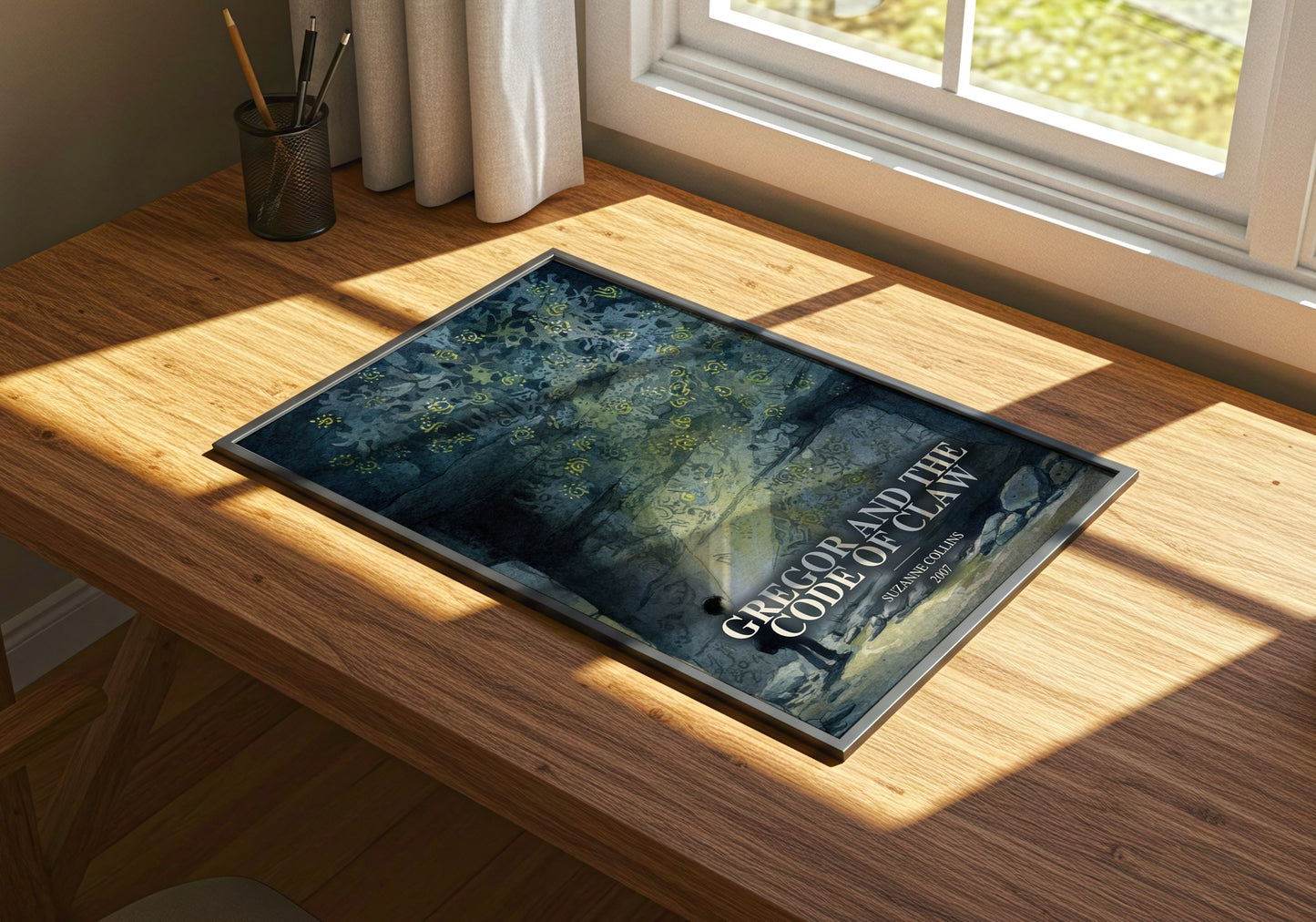 Gregor And The Code Of Claw watercolour book poster framed on wall – fantasy wall art