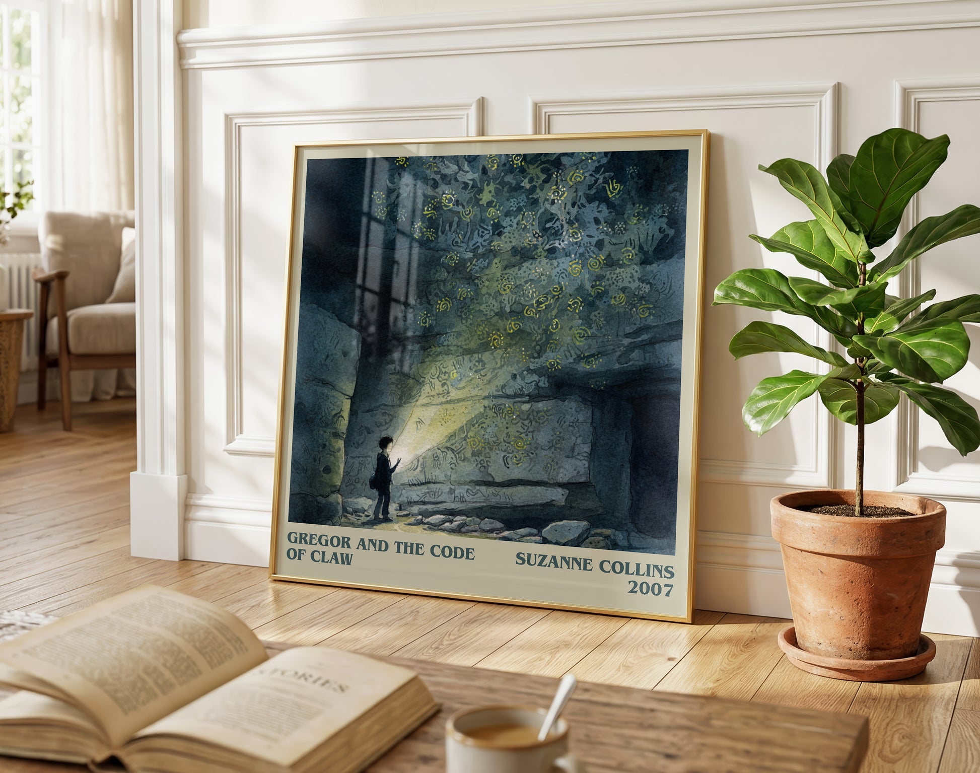Gregor and the Code of Claw literary poster paired in gallery wall – literary art prints