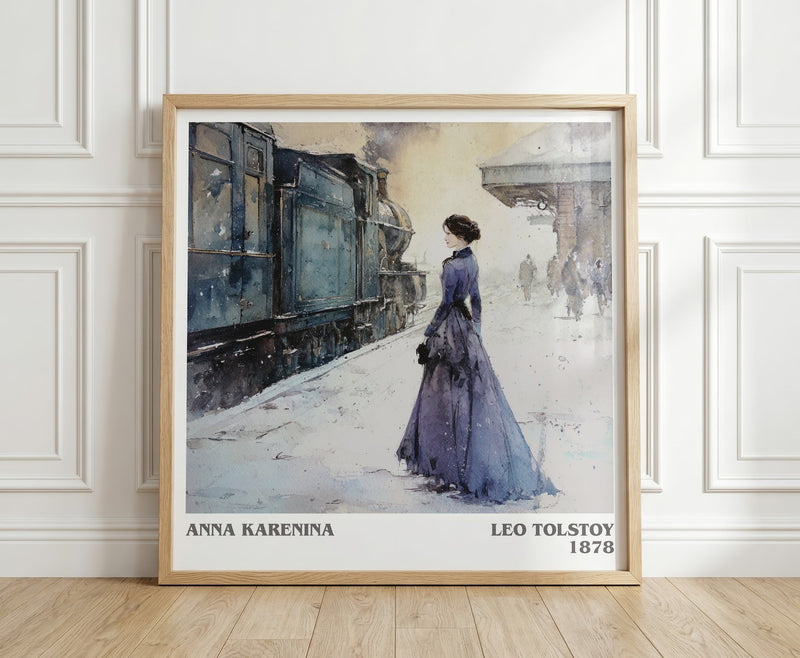Anna Karenina literary print in frame leaning in hallway – fantasy wall art