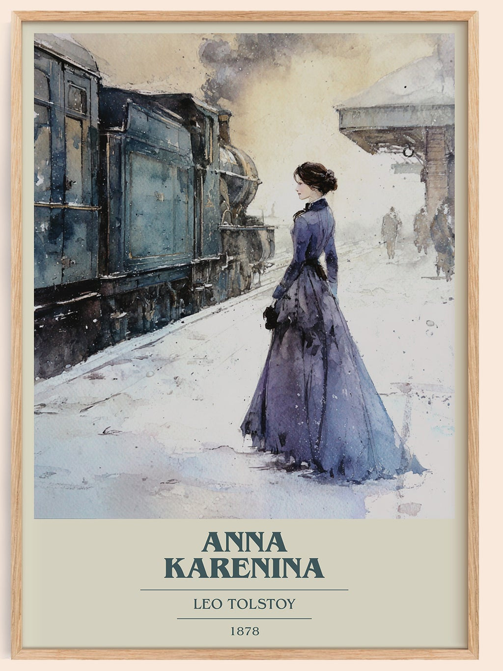 Anna Karenina book cover book poster by Leo Tolstoy – framed literary art print