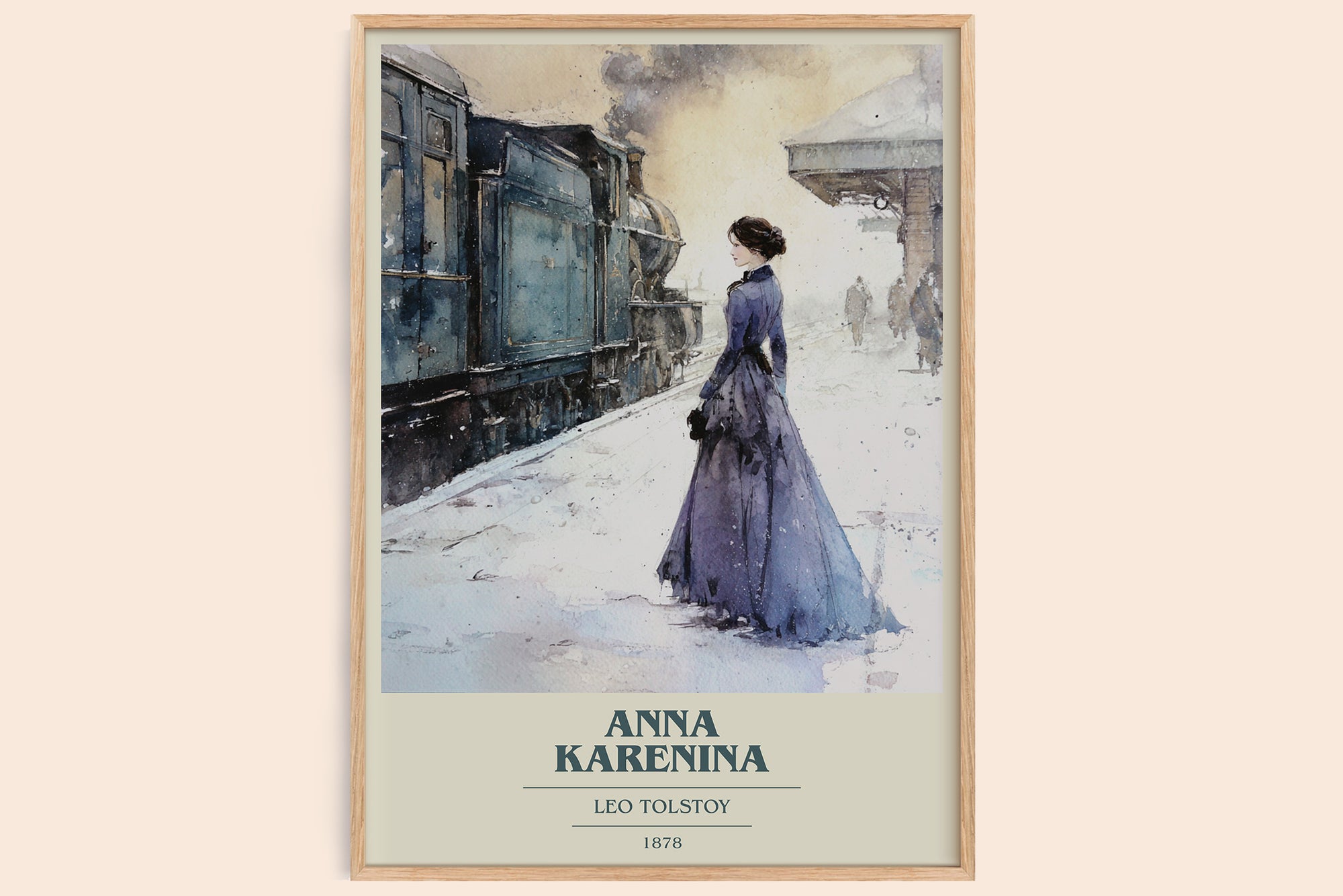 Anna Karenina book cover book poster by Leo Tolstoy – framed literary art print