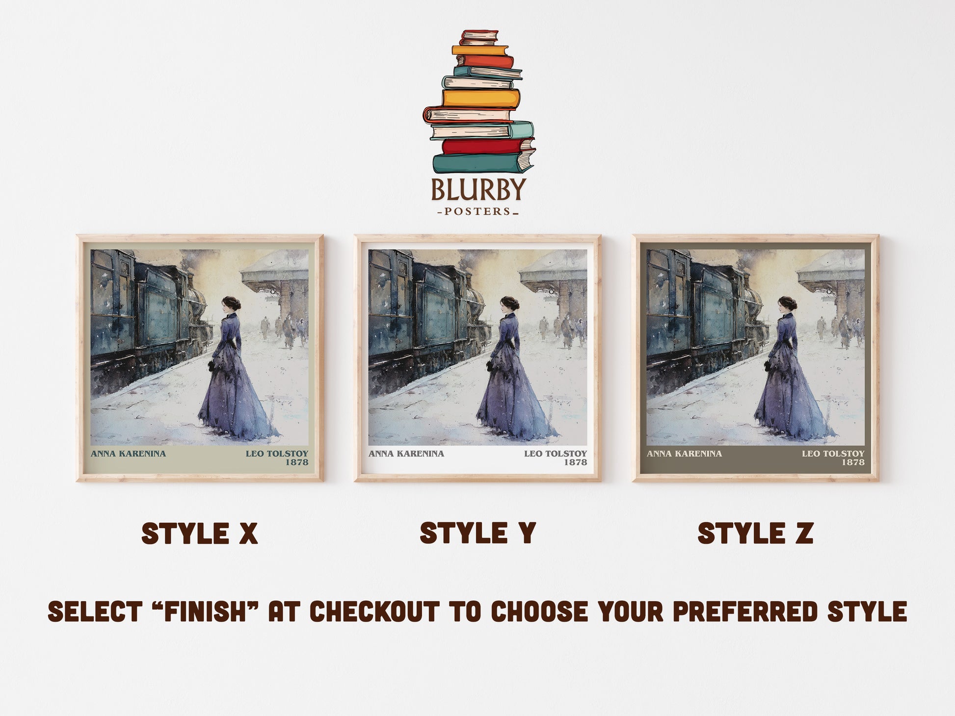 Anna Karenina literary art print colour and style options – Leo Tolstoy book art