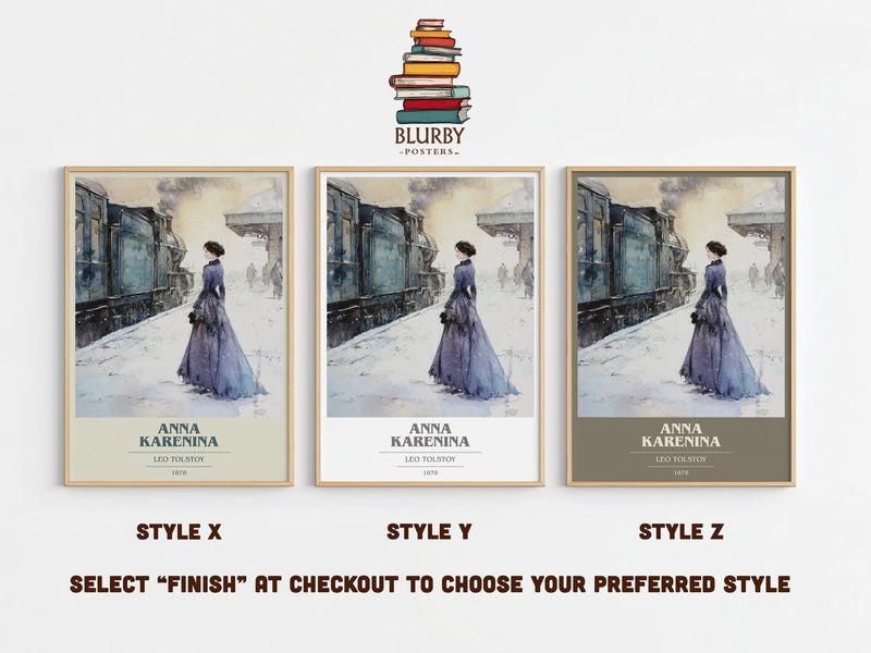 Anna Karenina book cover print in frame leaning in hallway – fantasy wall art