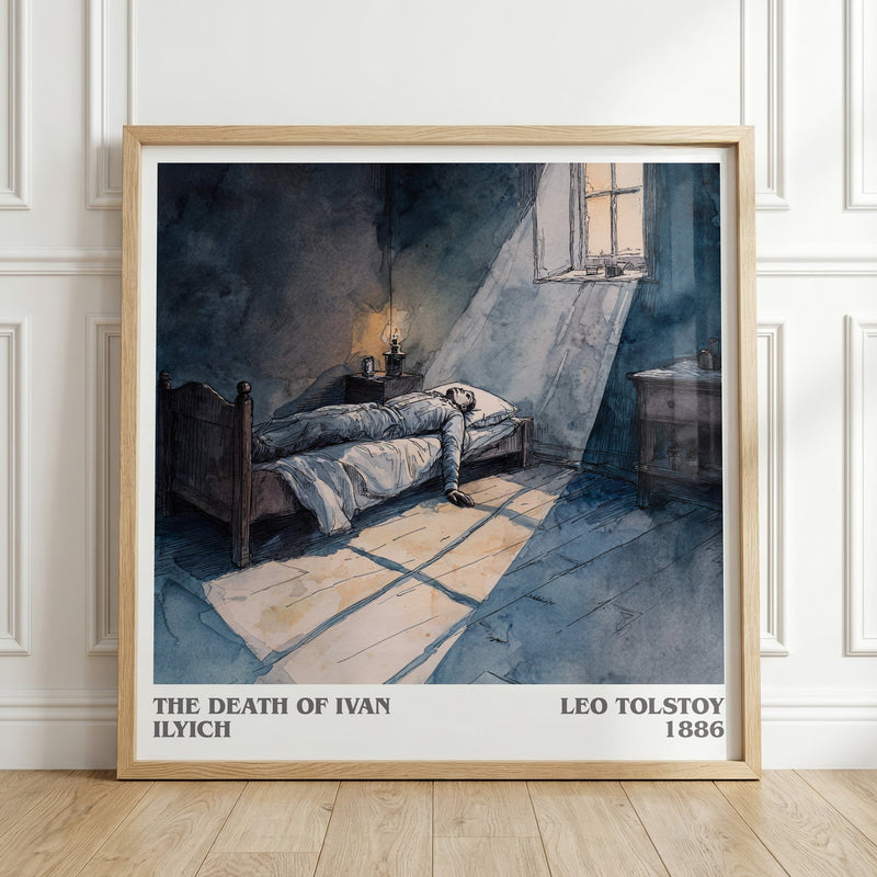 The Death Of Ivan Ilyich literary print in frame leaning in hallway – classic literature wall art