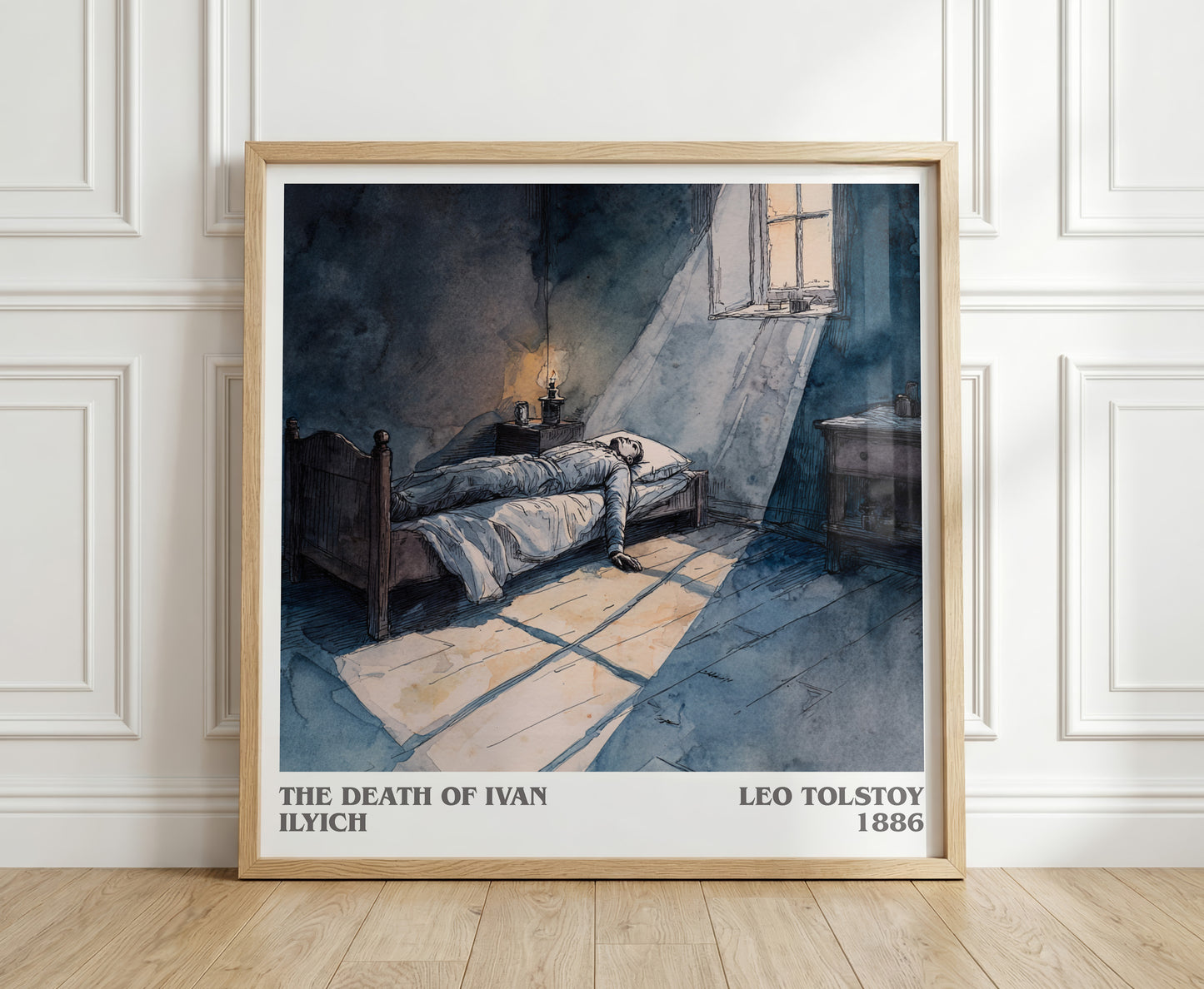 The Death Of Ivan Ilyich literary print in frame leaning in hallway – classic literature wall art