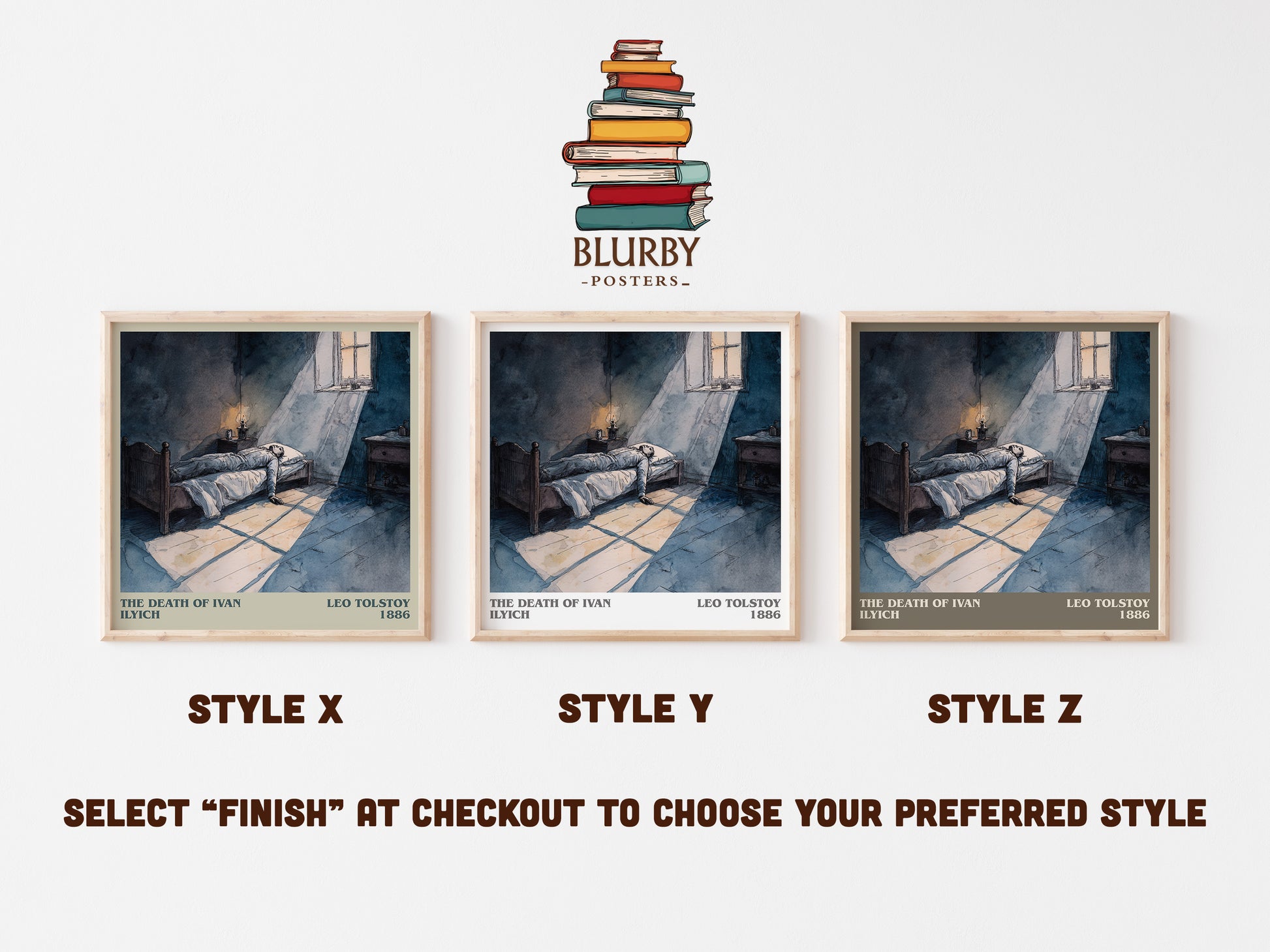The Death Of Ivan Ilyich literary art print colour and style options – Leo Tolstoy book art