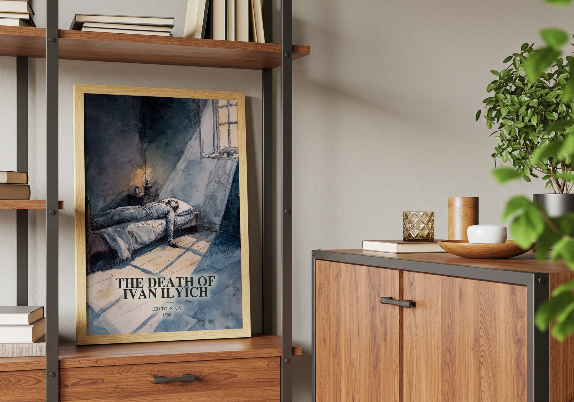 The Death Of Ivan Ilyich book watercolour illustration paper finish options – matte satin gloss