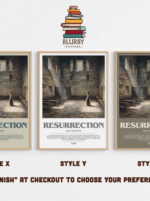 Resurrection bookish print in frame leaning in hallway – classic literature wall art