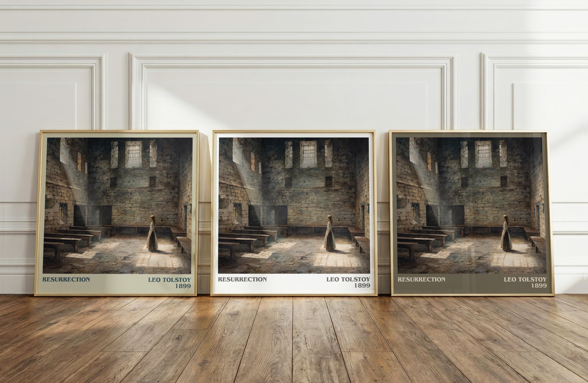 Resurrection literary print framed by window – literary home decor