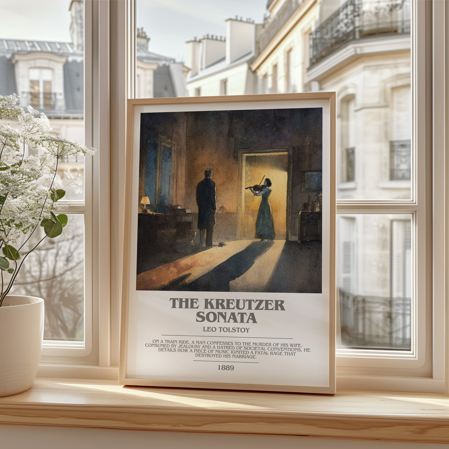 The Kreutzer Sonata bookish poster colour and style options – Leo Tolstoy book art