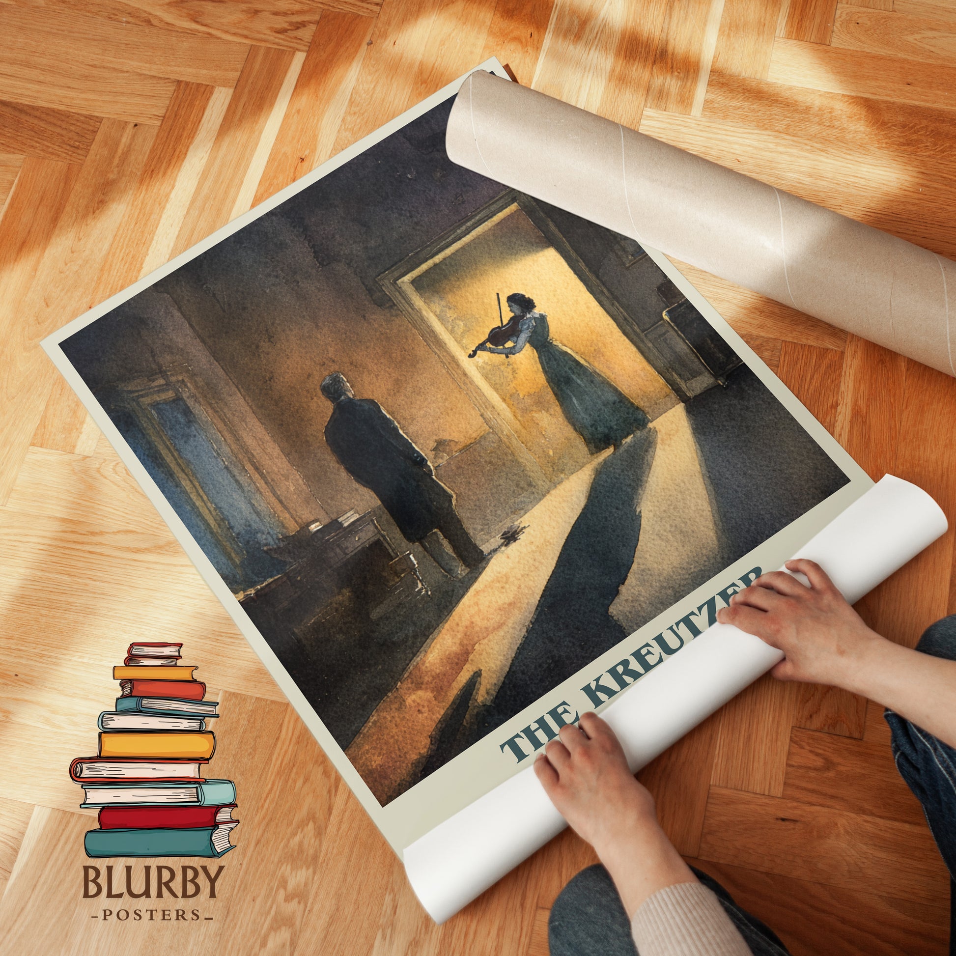 The Kreutzer Sonata book cover print on bookshelf – Leo Tolstoy fan gift