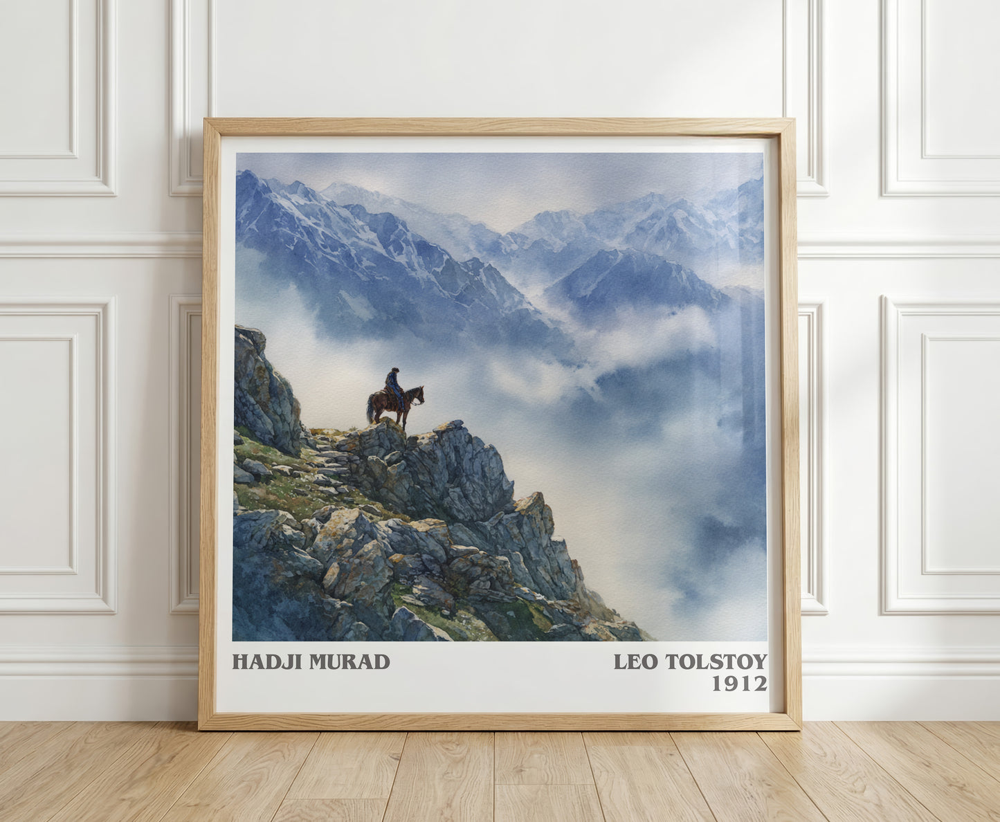Hadji Murad literary print in frame leaning in hallway – classic literature wall art