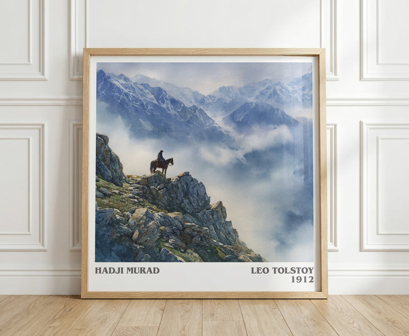 Hadji Murad literary print in frame leaning in hallway – classic literature wall art