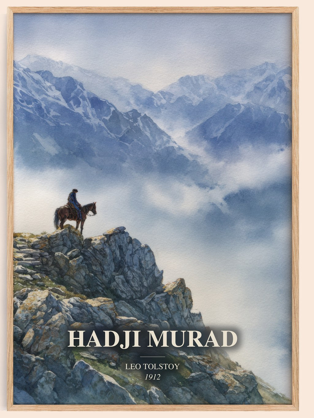 Hadji Murad watercolour book poster by Leo Tolstoy – framed literary art print