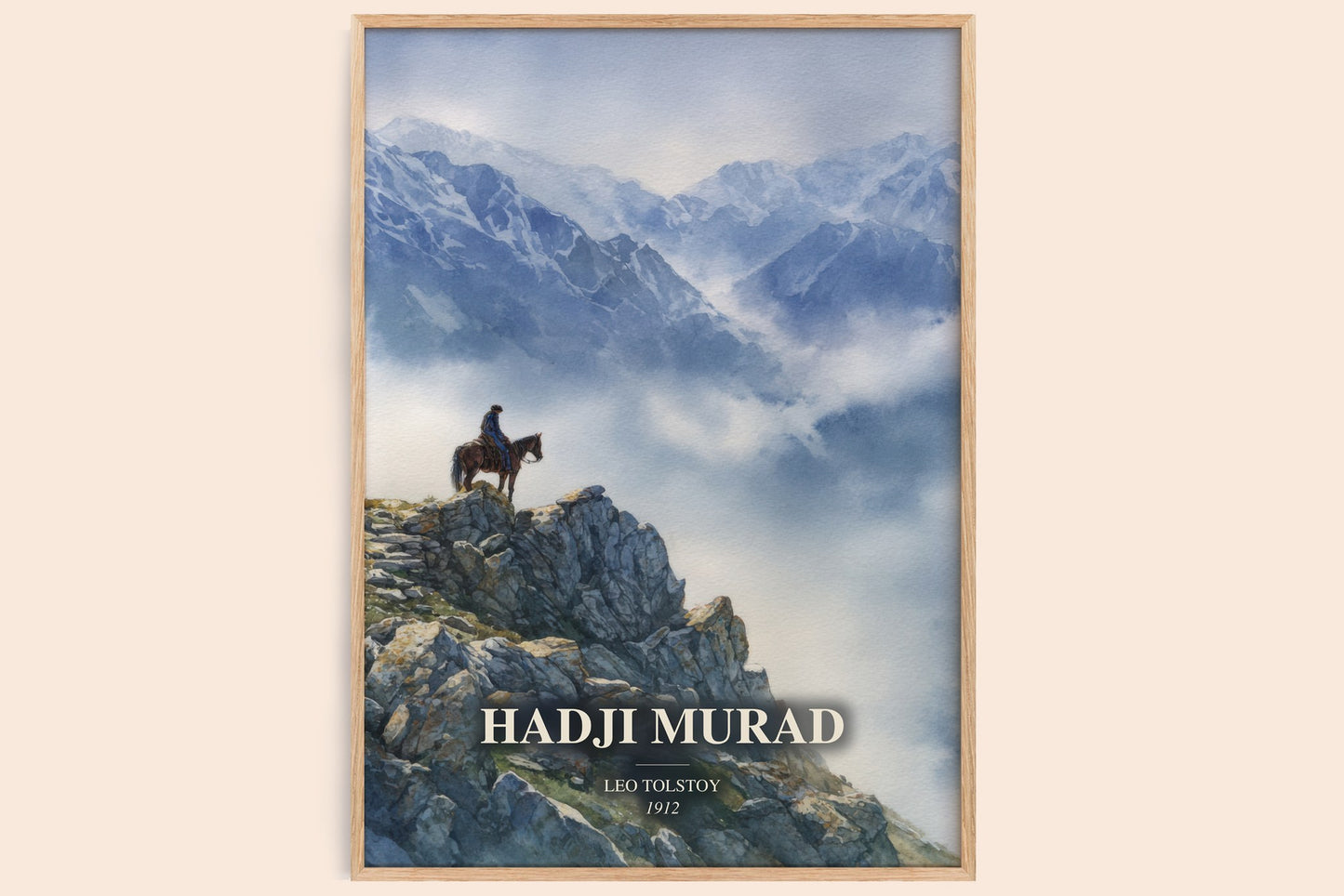 Hadji Murad watercolour book poster by Leo Tolstoy – framed literary art print