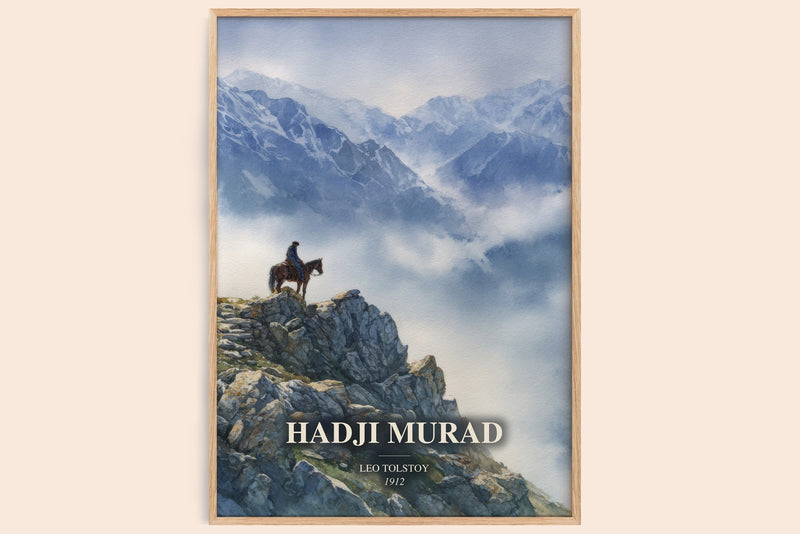 Hadji Murad watercolour book poster by Leo Tolstoy – framed literary art print