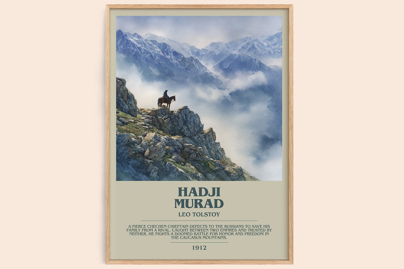 Hadji Murad bookish book poster by Leo Tolstoy – framed literary art print