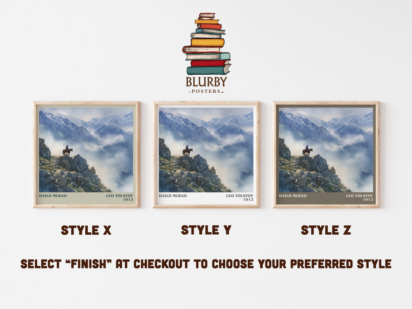 Hadji Murad literary art print colour and style options – Leo Tolstoy book art