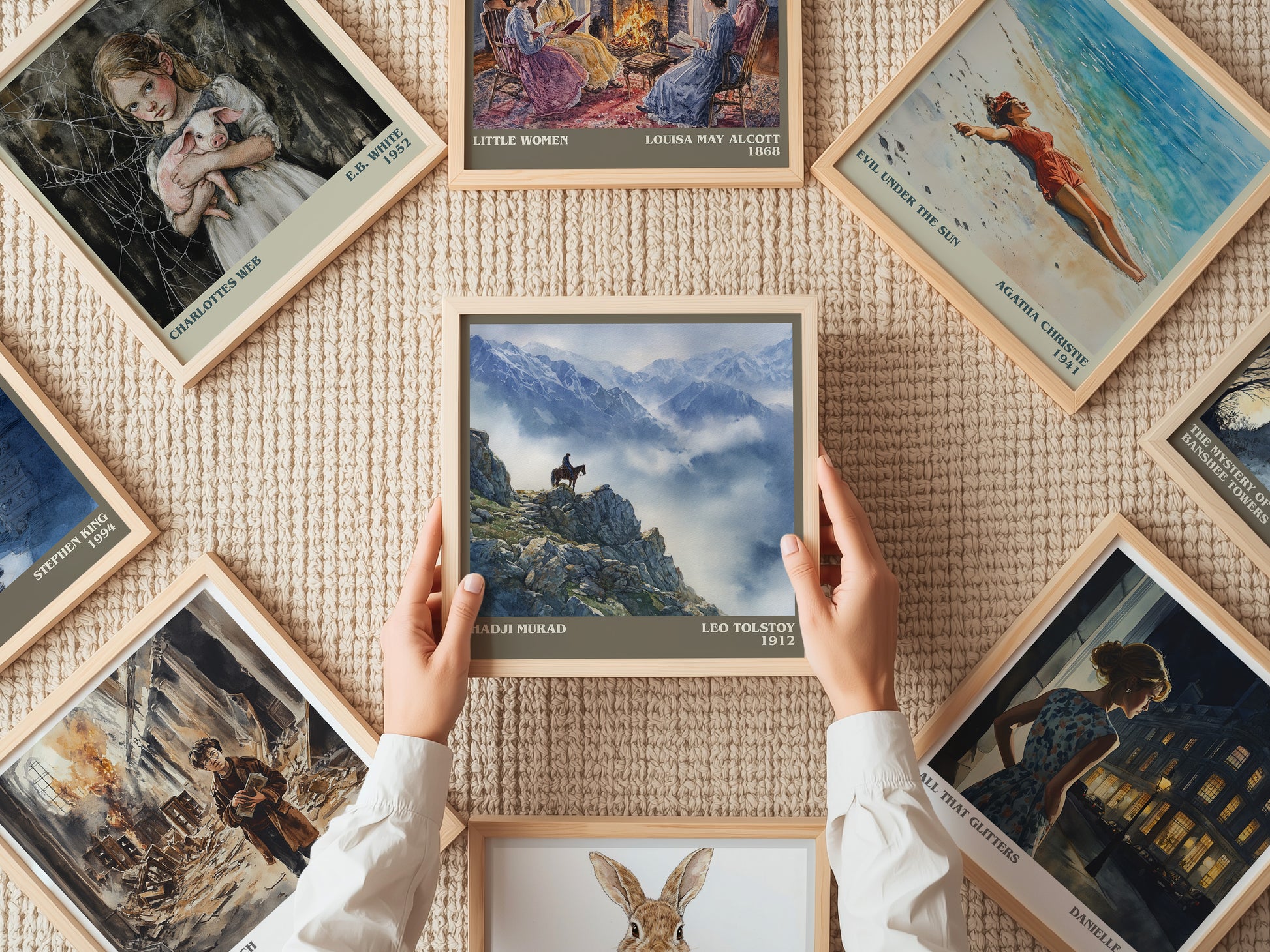 Hadji Murad literary print on bookshelf – Leo Tolstoy fan gift