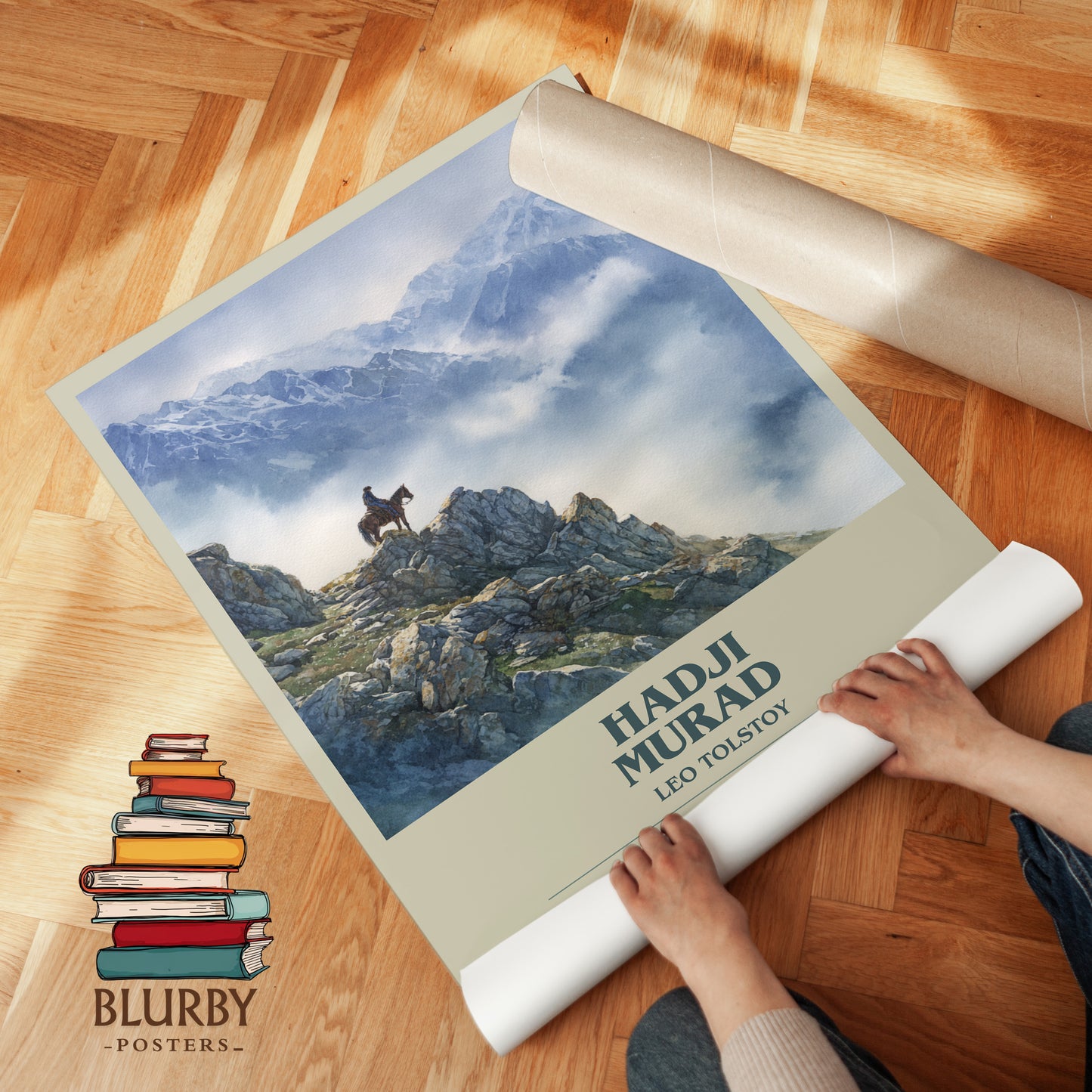 Hadji Murad bookish print on bookshelf – Leo Tolstoy fan gift