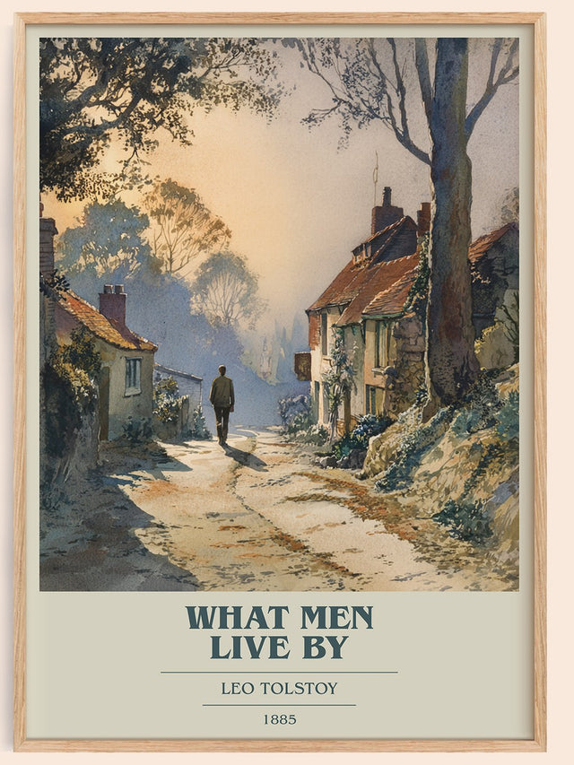 What Men Live By Book Cover Poster by Leo Tolstoy