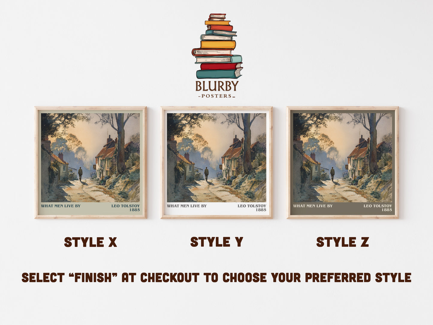 What Men Live By literary art print colour and style options – Leo Tolstoy book art
