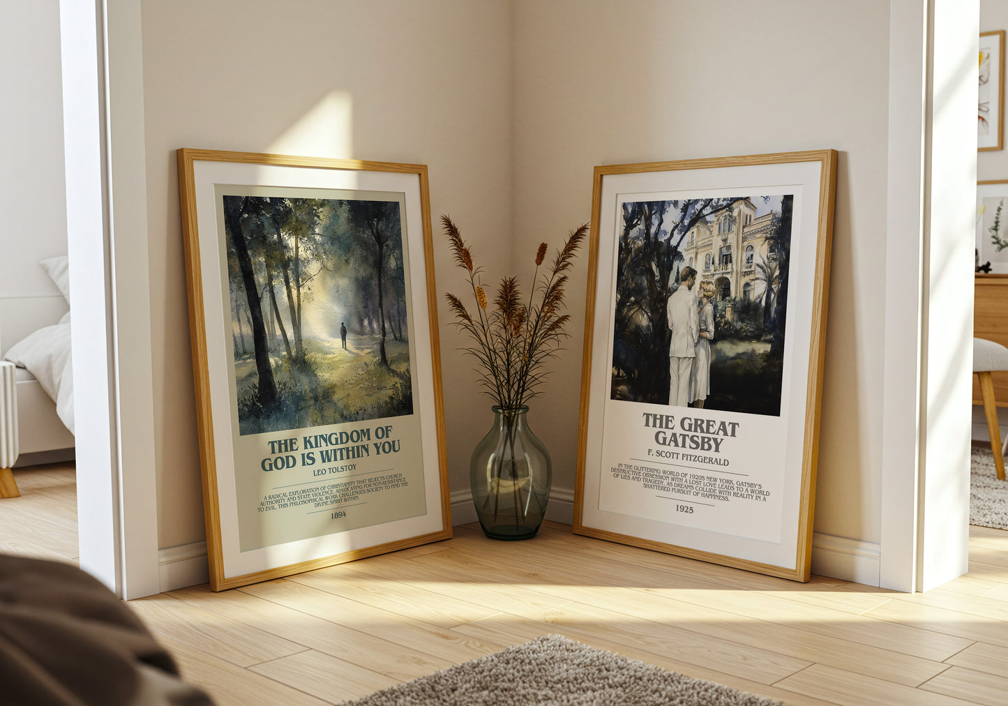 The Kingdom Of God Is Within You bookish book poster framed on wall – classic literature wall art