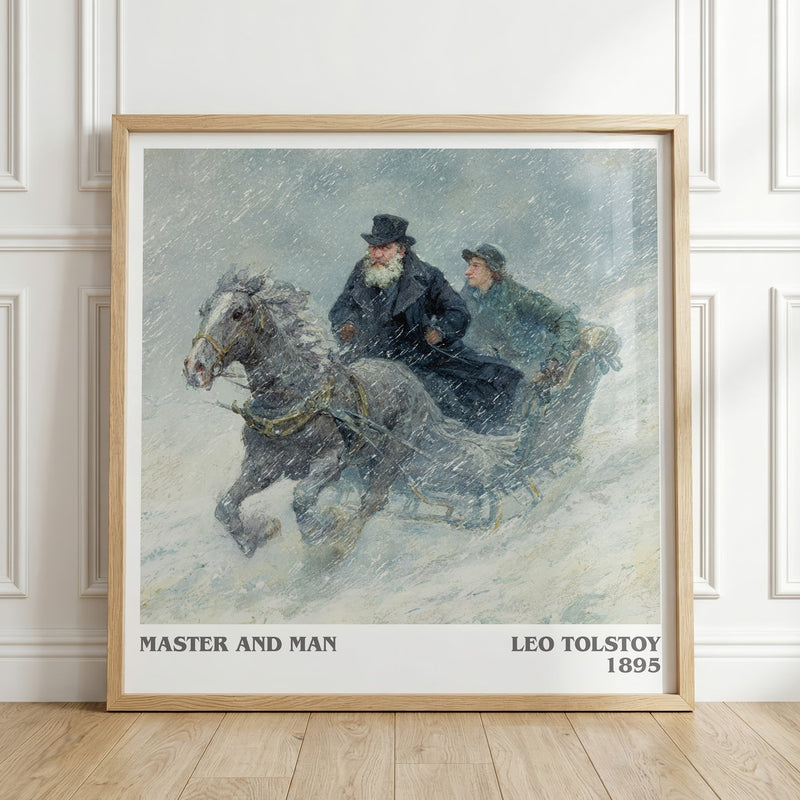 Master And Man literary print in frame leaning in hallway – philosophy wall art