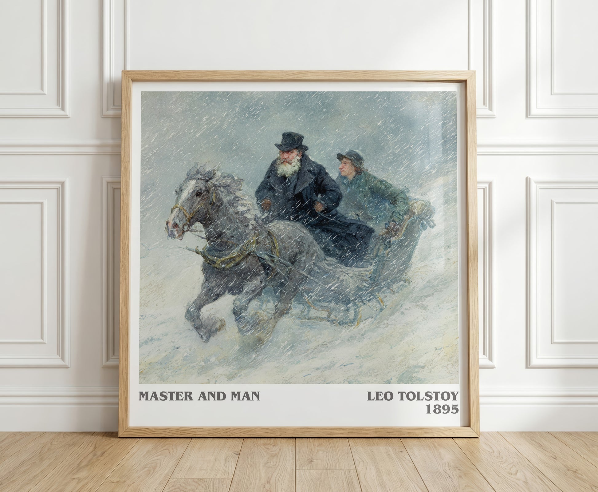 Master And Man literary print in frame leaning in hallway – philosophy wall art