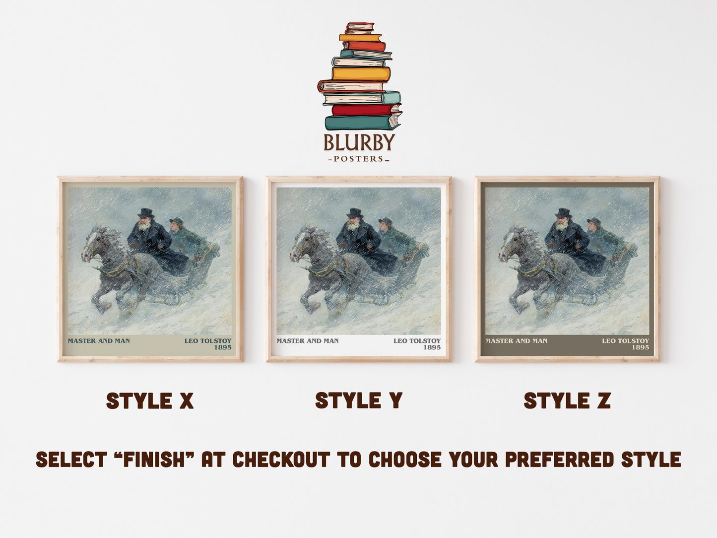 Master And Man literary art print colour and style options – Leo Tolstoy book art