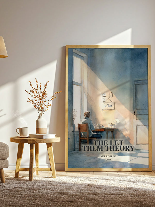 The Let Them Theory watercolour print in frame leaning in hallway – non fiction wall art